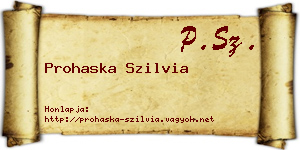 Prohaska Szilvia névjegykártya