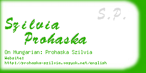 szilvia prohaska business card